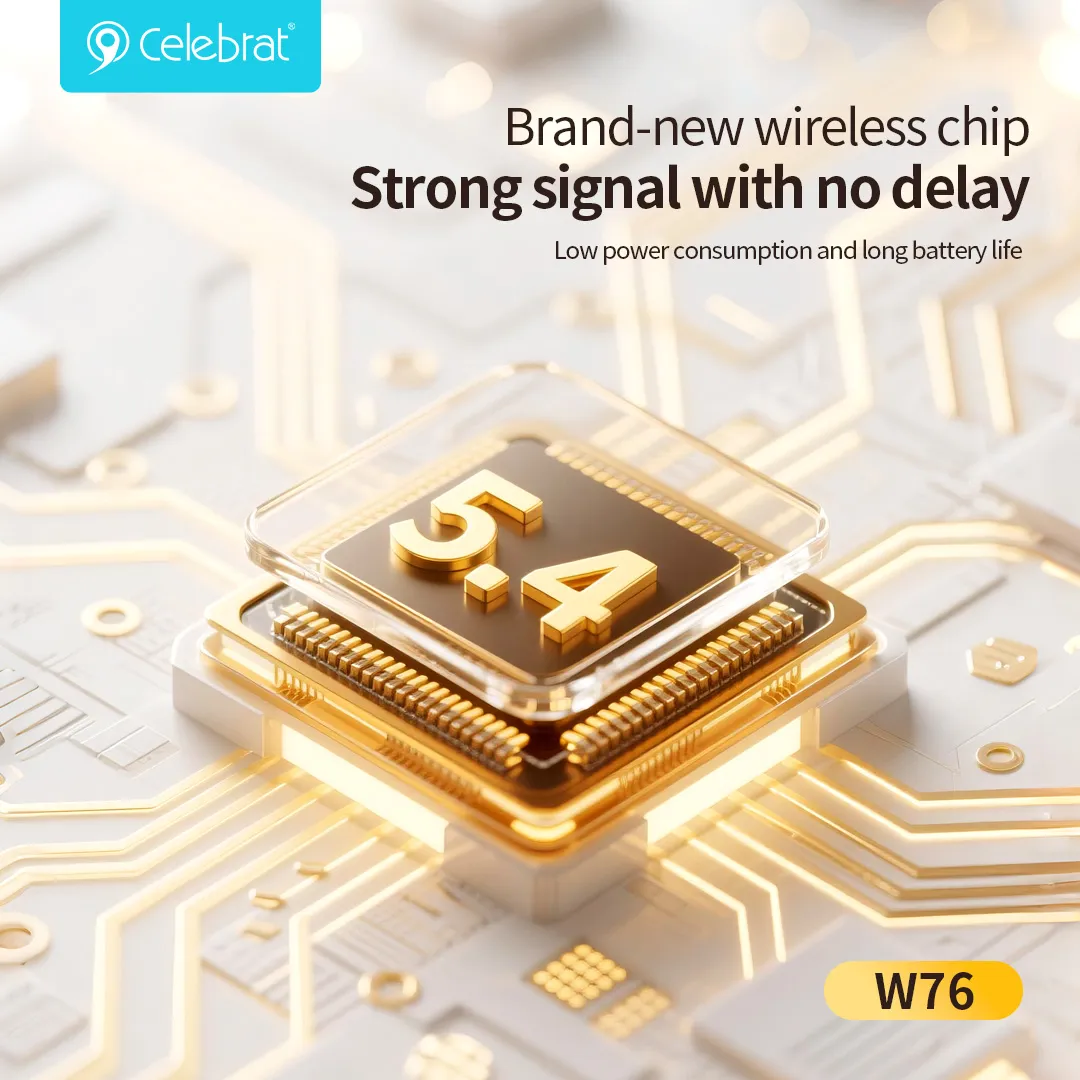 Celebrat W76 TWS Earbuds with Smart Color Display