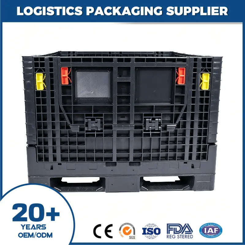 Foldable Plastic Pallet Box for Industrial Logistics and Warehouse Storage