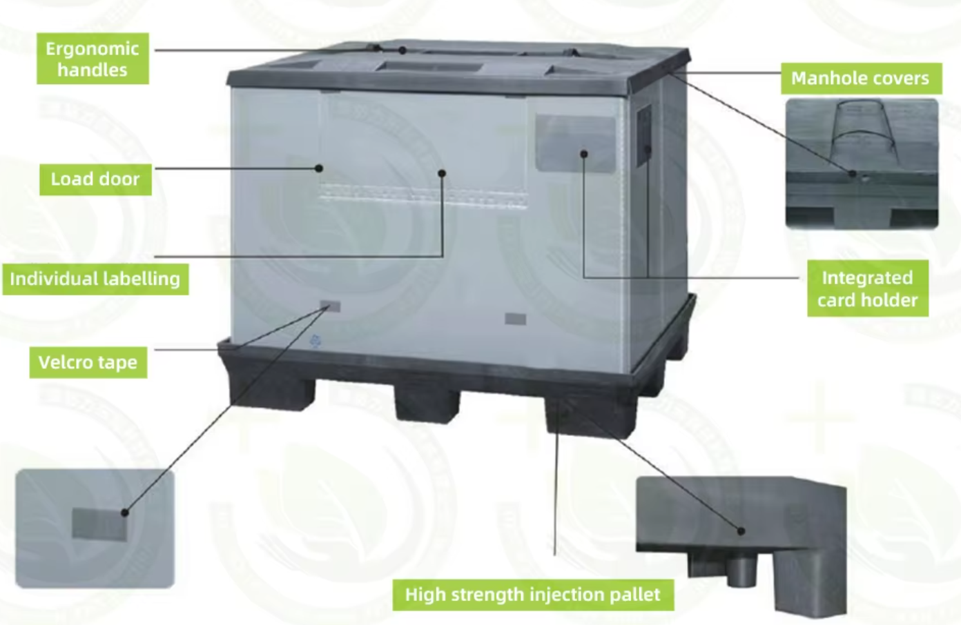 1200*1000mm Plastic Collapsible Pallet Box