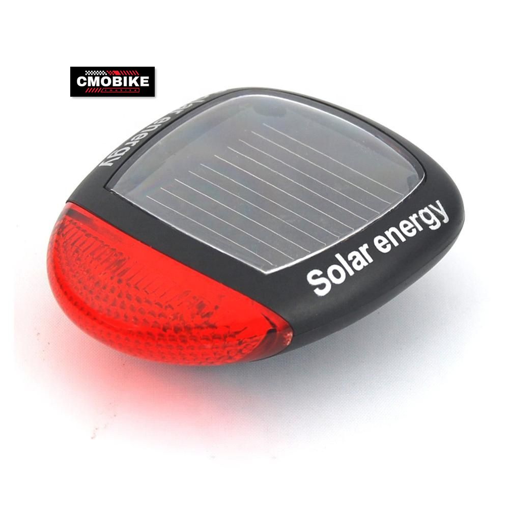 Solar Ride Back Glass Solar Rechargeable Waterproof Bicycle Rear Light for Enhanced Safety on ...