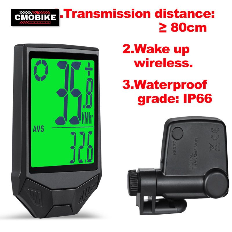 OEM 2.5 Inch Wireless Bicycle Speedometer & Odometer - LED Display for ...