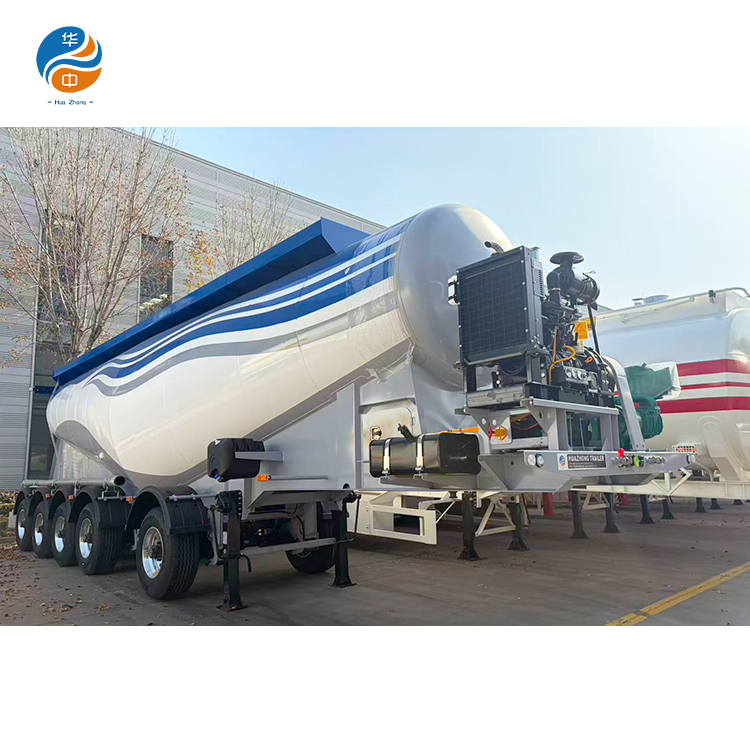 HUAZHONG 5 axle 55cbm 60cbm bulk cement trailer
