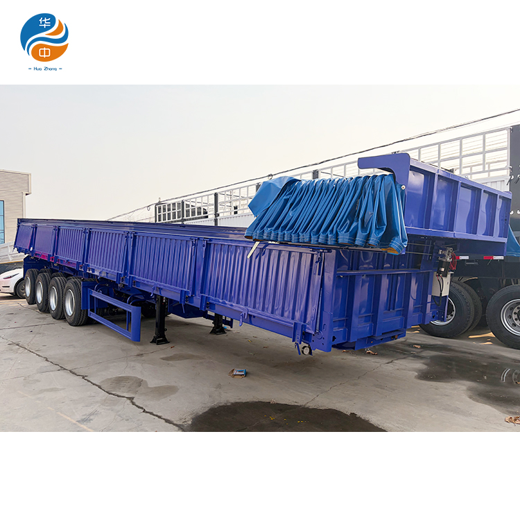 HUAZHONG Customized 3-Axle 60-Ton Side Tipper Semi-Trailer