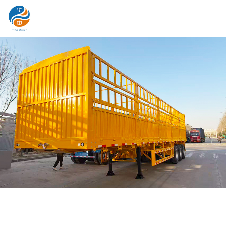 HUAZHONG Chad heavy duty 3 axle fence cargo truck trailer