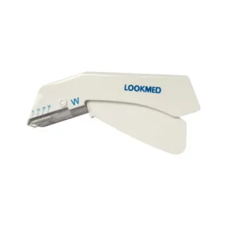 Sterile Disposable Skin Stapler is a lever action skin stapler with a unique angled head that is designed to provide a clear view of your work from your normal vantage point. Ergonomic design and quality construction provides consistent and reliable perfo