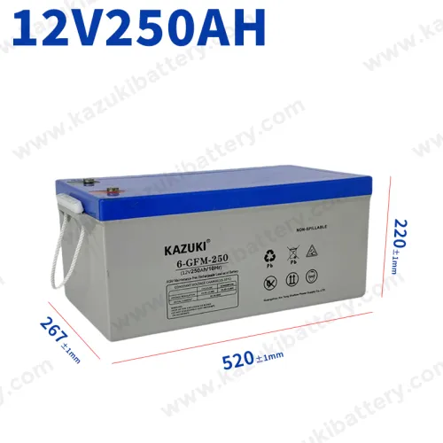 KAZUKI 6-GMF-250 12V250Ah Sealed Lead Acid Battery Factory Wholesale For Large-scale UPS Systems
