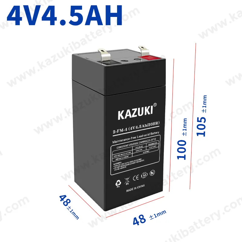 Kazukiページ KAZUKI 4V4.5Ah Sealed Lead Acid Battery