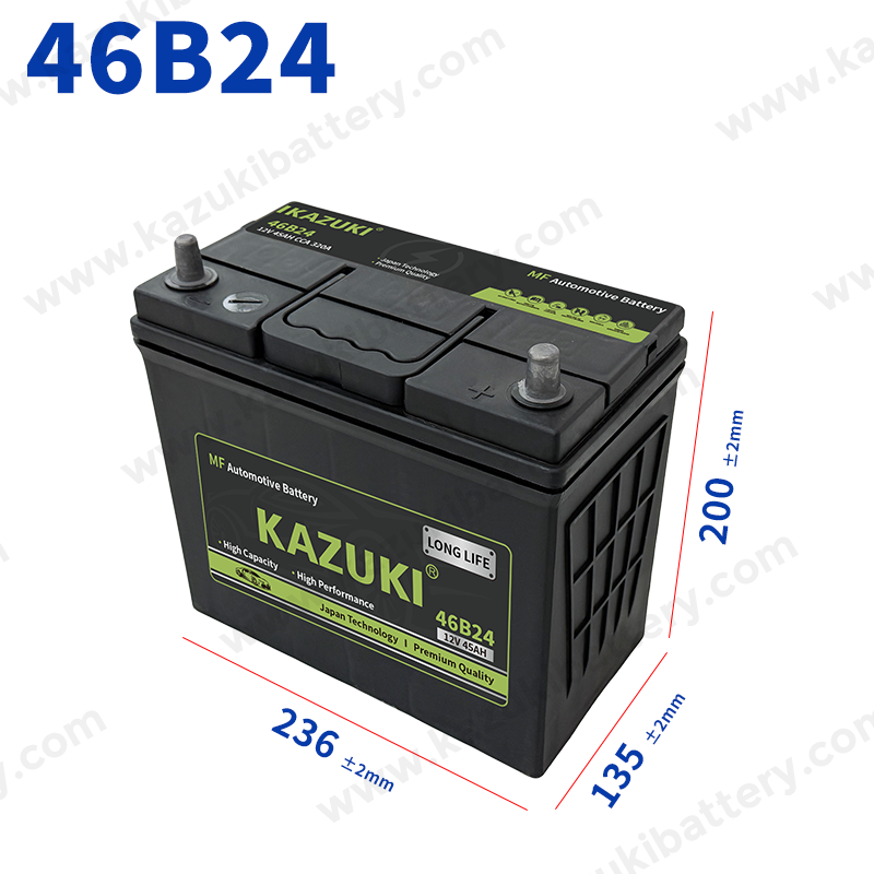 Kazukiページ KAZUKI 46B24 12V45Ah Maintenance-free Starting Lead-acid Battery