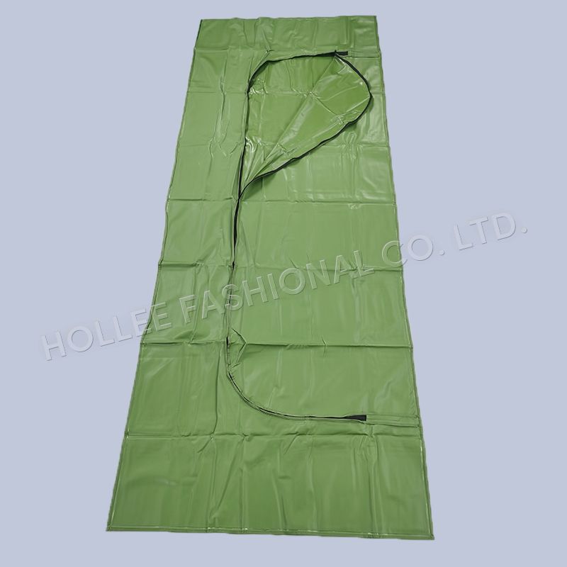 PVC 0.20mm Curved Zipper Green Mwili Mwili wa Mwili