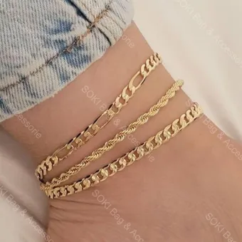 Vòng chân hợp kim kẽm thanh lịch AK003
