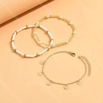 Vòng chân hợp kim kẽm thanh lịch AK004