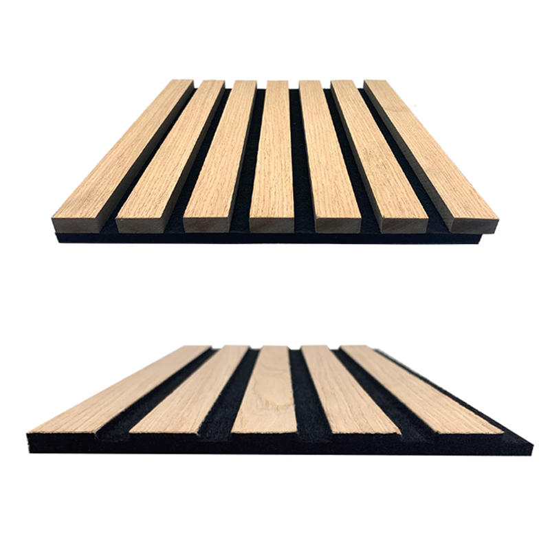 Acoustic wooden slats panel