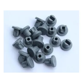 Butyl stoppers can be used when PTFE is not required. Butyl/PTFE septa are an economical choice with low background peaks. Molded PTFE/butyl septa offer the tightest seal of all PTFE items, as well as low background peaks. PTFE/silicone septa are excel