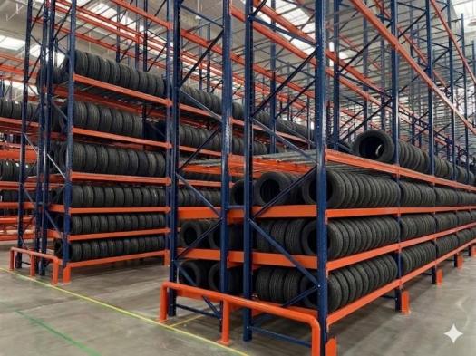 Industrial Tyre Rack Systems for Automotive Storage Warehouses