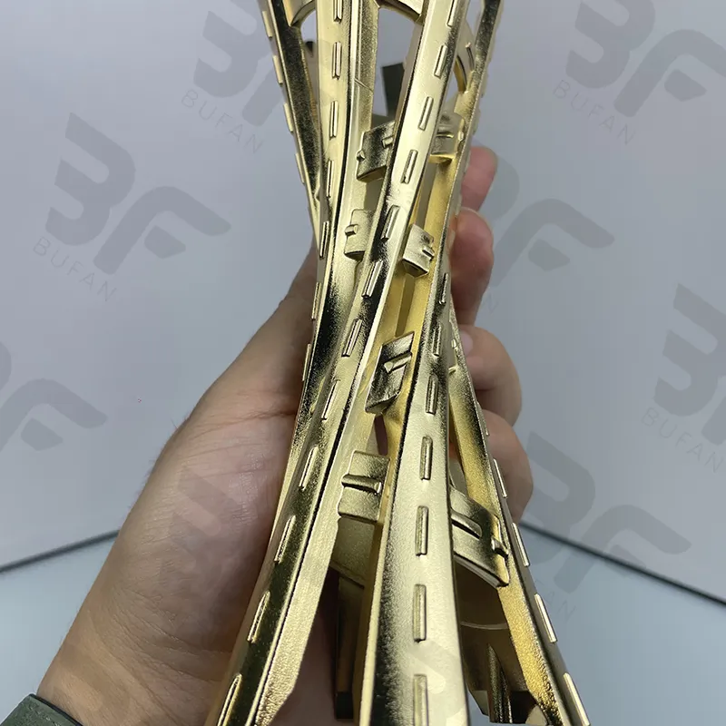 Pasadyang Modernong Hollow Out Zinc Alloy Trofi - Penghargaan Berlapis Emas Mewah