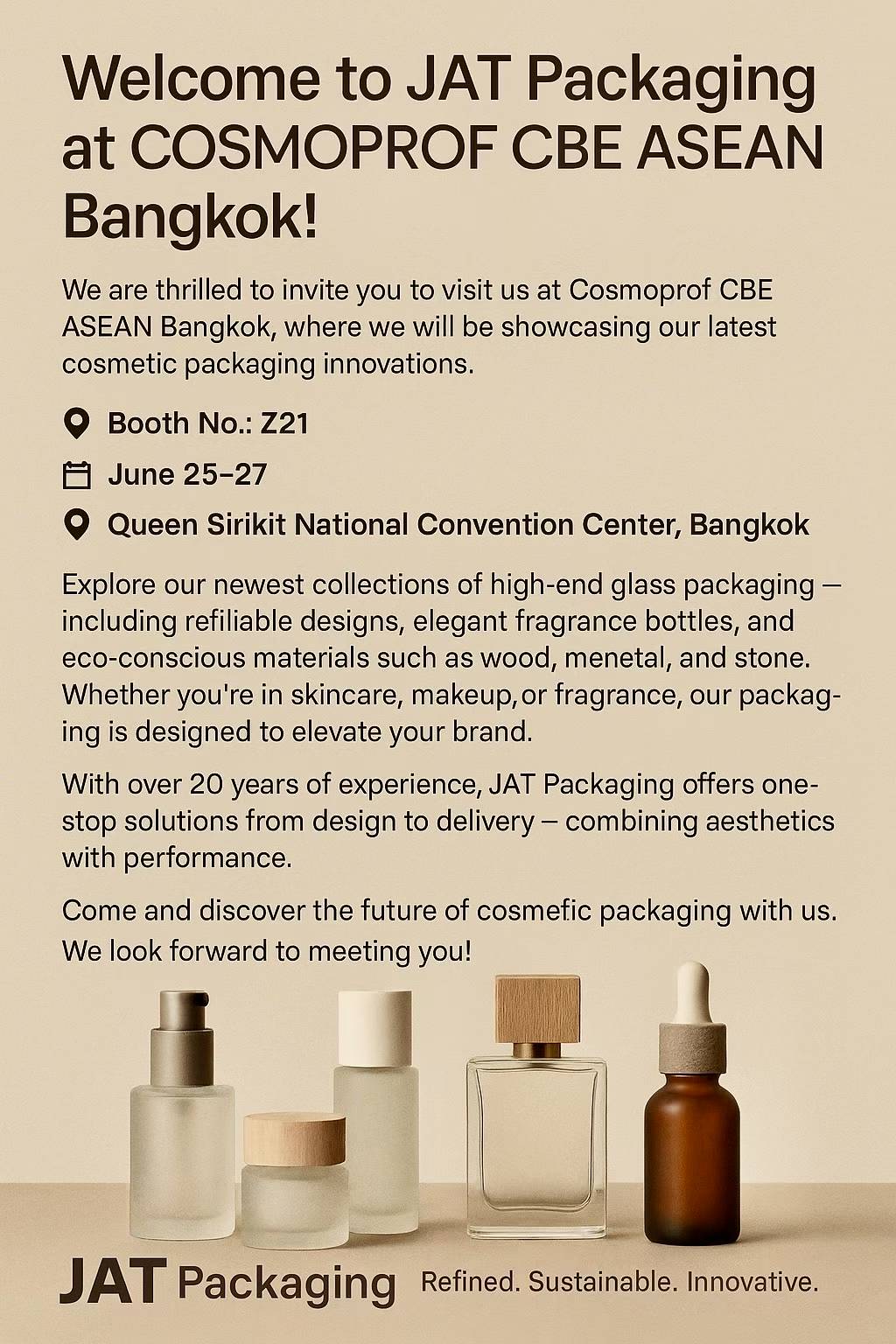 JAT Packaging Showcases Innovative Glass Packaging Solutions at Cosmoprof CBE ASEAN 2025