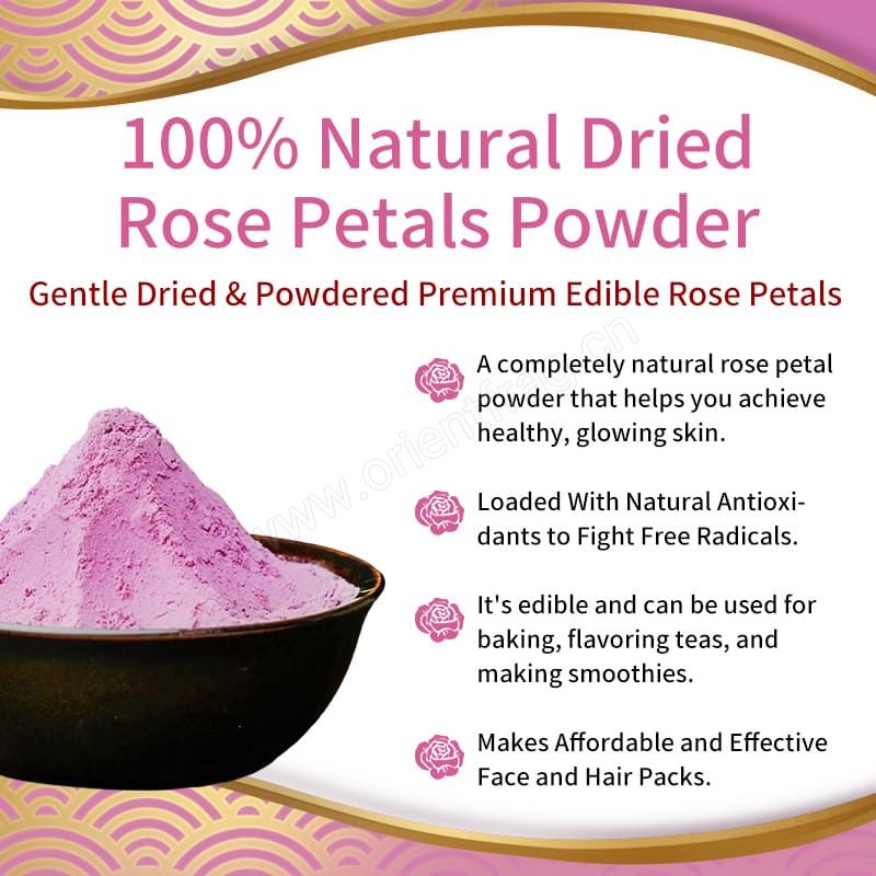 ORIENTFRAG Rose Powder Edible & Skincare Grade Pure No Additives ...