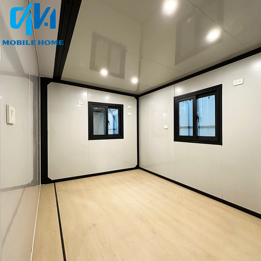 40FT Expandable Container House | Wood Grain & Glass Wall