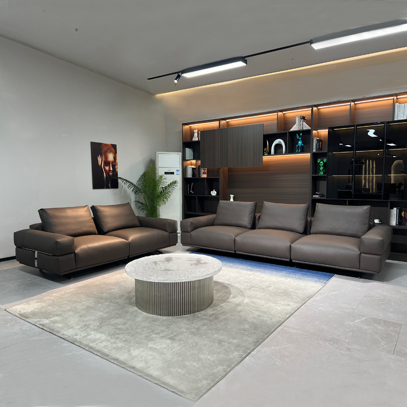 Living Room Genuine Leather Home Sofa Set