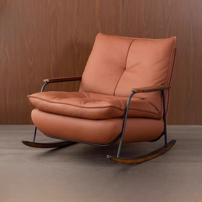 Lazy Rocking K Genuine Leather Single Lazy Rocking Chair