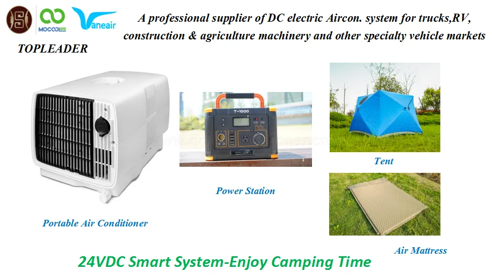 24VDC Portable Air Conditioner for Tent Travel Outdoor Camper RV