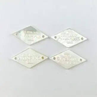 Merklogo gegraveerde plaattag Aangepaste shell-labels