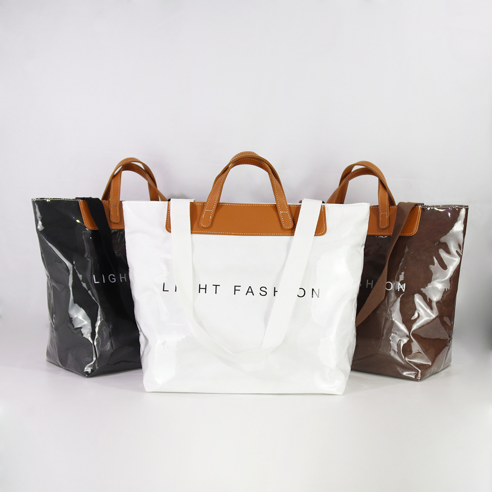 PVC-beschichtete Dupont-Papiertüte mit Reißverschluss | Wasserdichte und leichte Tyvek-Tragetasche für Reisen, Einkaufen