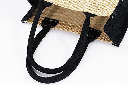 Wholesale Natural Jute Shopping Tote with Colored Gusset - Custom Reusable Burlap Bag for Retail & Promotion