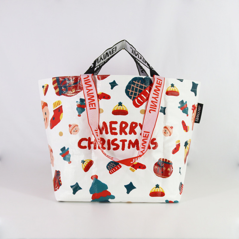 Custom Waterproof Christmas PP Woven Bags - Reusable Totes.