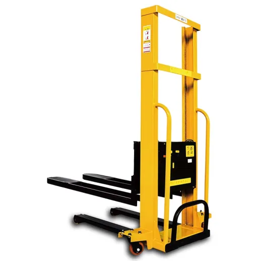 Hydraulic Pallet Stacker - Portable, Efficient & Powered.
