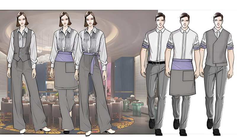 Uniformes de camareros de restaurantes del hotel