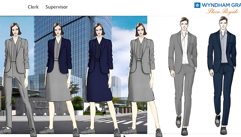 Uniformes de personal corporativo/uniformes de hotel