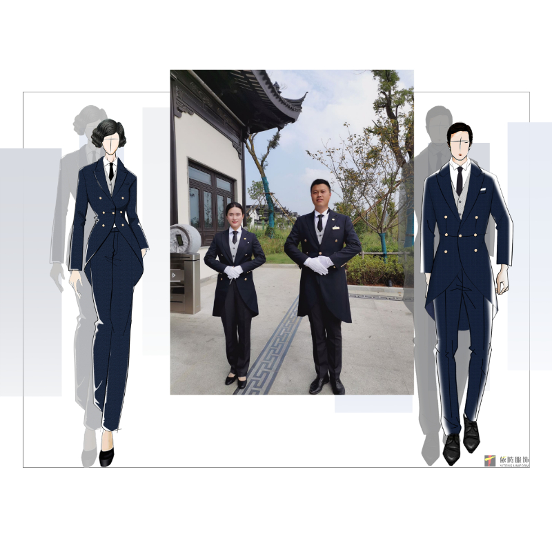 Propiedad masculina y femenina mayores/trajes de esmoquin de conserjería