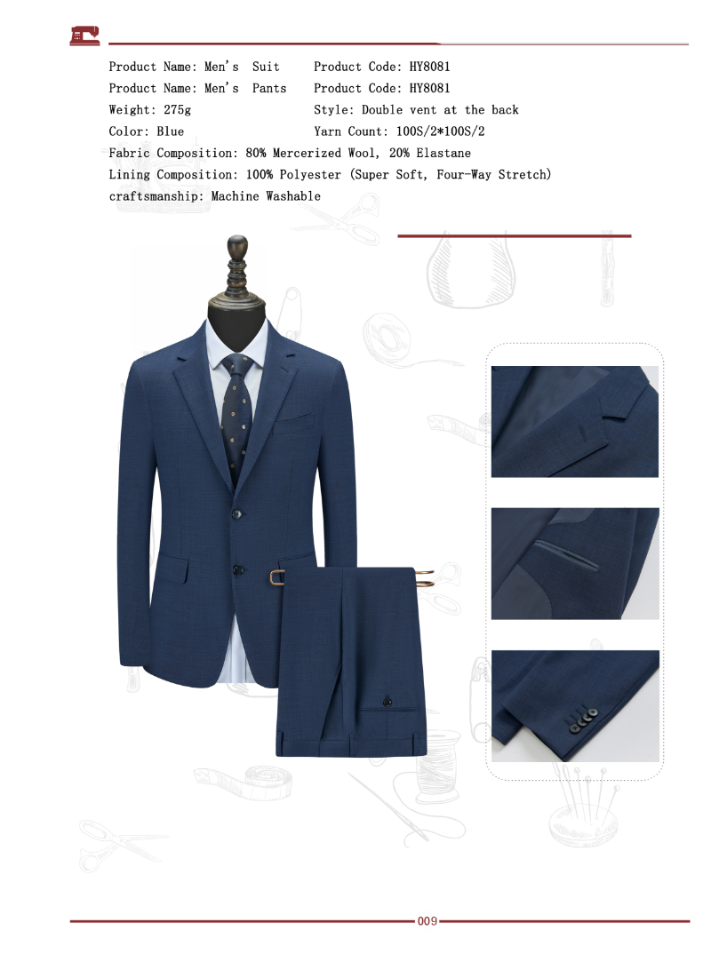 Trajes de lana 80 para hombres y mujeres