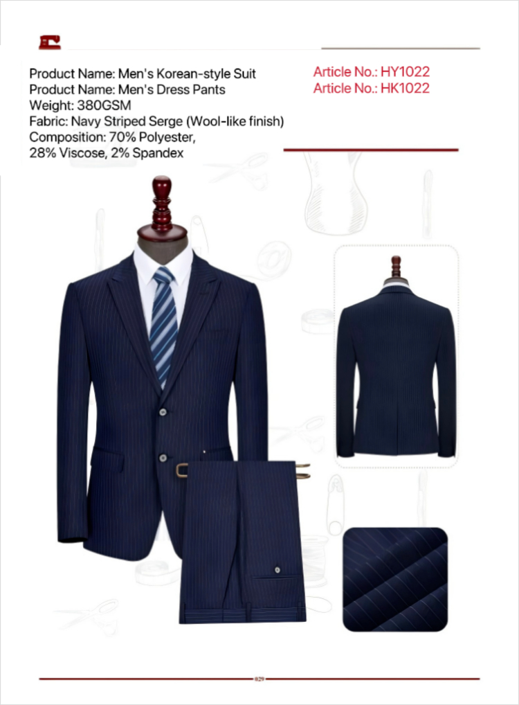 Trajes de rayas masculinos y femeninos