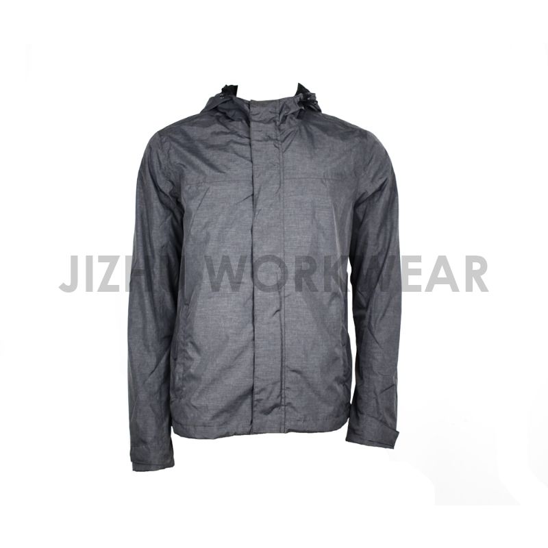 Wasserdichte Melange-Jacke mit Kapuze