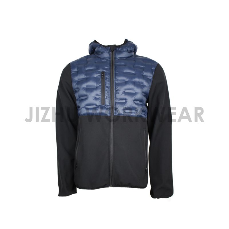 Hybridjacke mit Softshell und Steppung