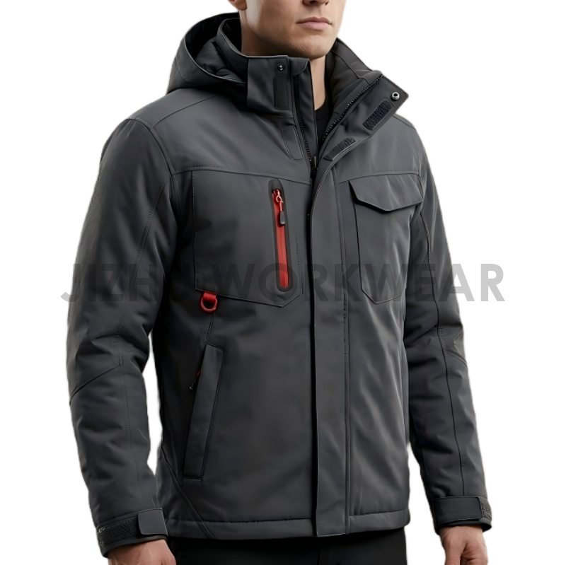 Oxford PU-beschichtete, vollständig verklebte, isolierte Jacke