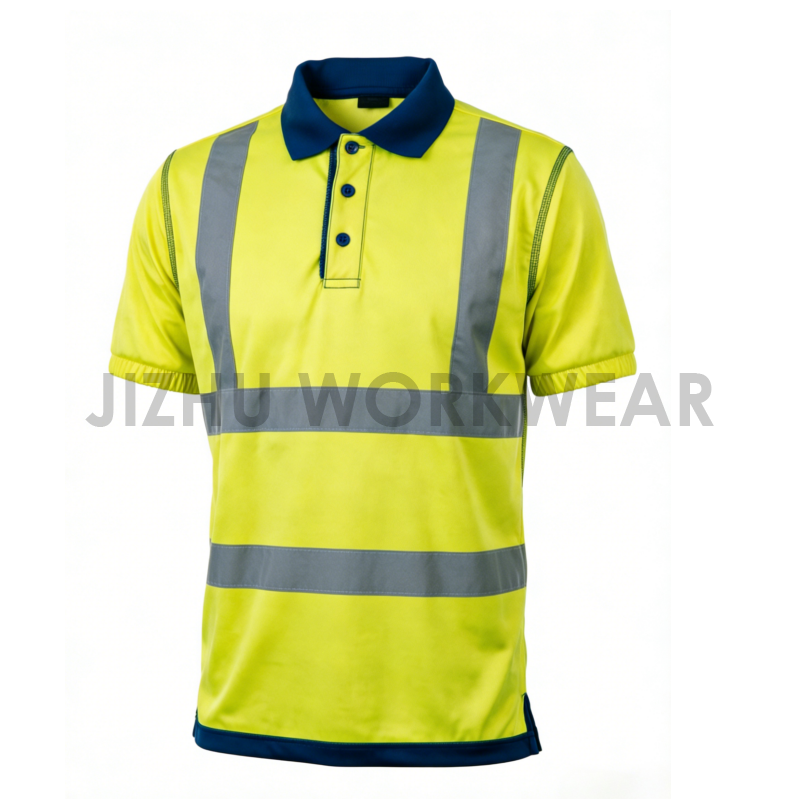 Polo de sécurité réfléchissant haute visibilité jaune fluo