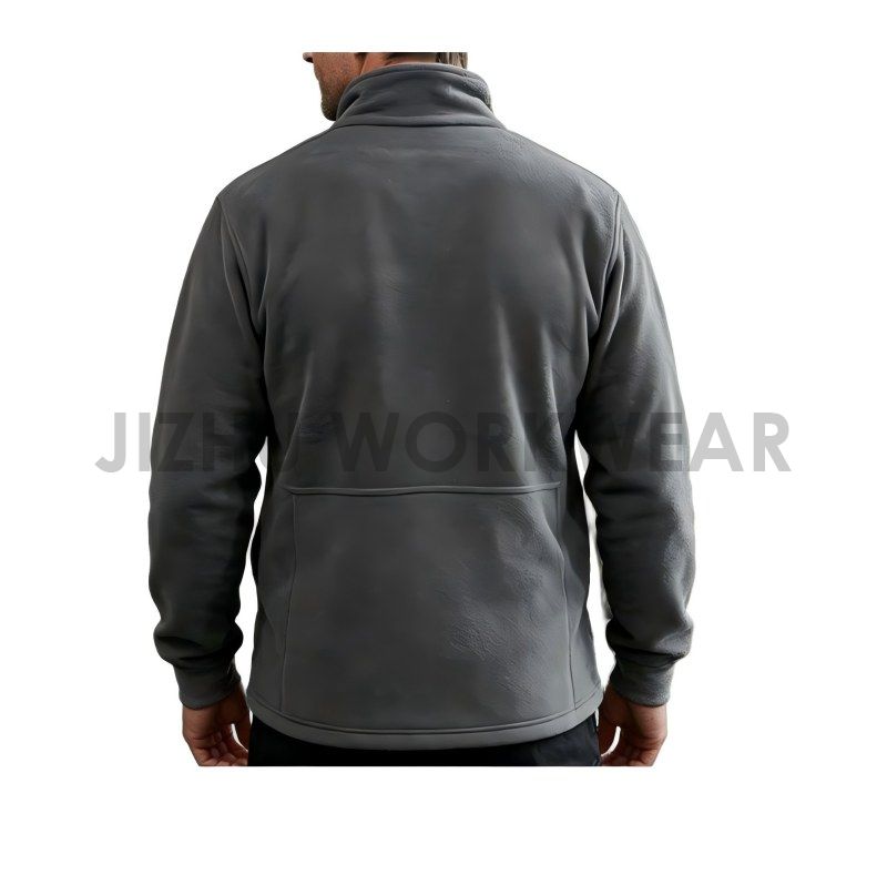 Anthrazitfarbene Thermo-Fleecejacke mit durchgehendem Reißverschluss für Herren