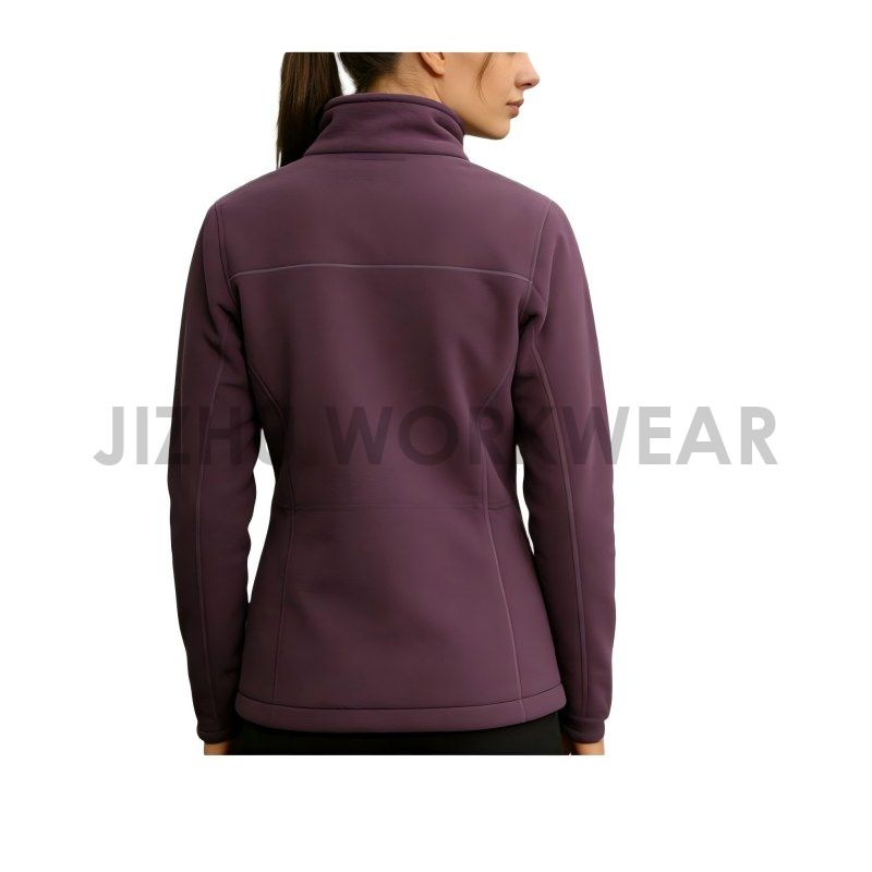 Lila Fleecejacke mit durchgehendem Reißverschluss für Damen