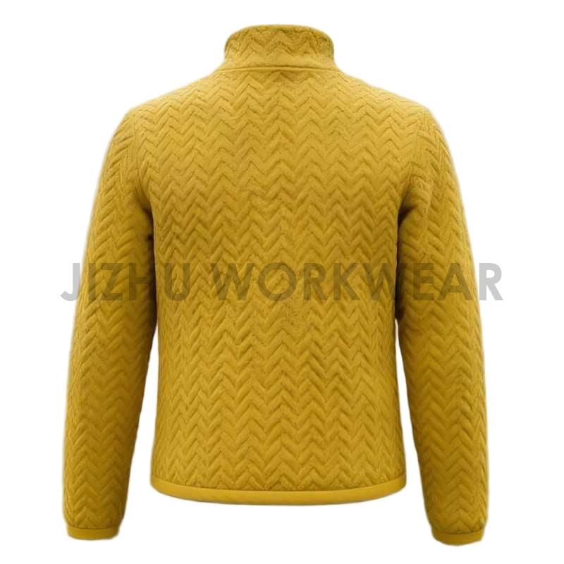Senfgelbe gesteppte Fleecejacke für Herren