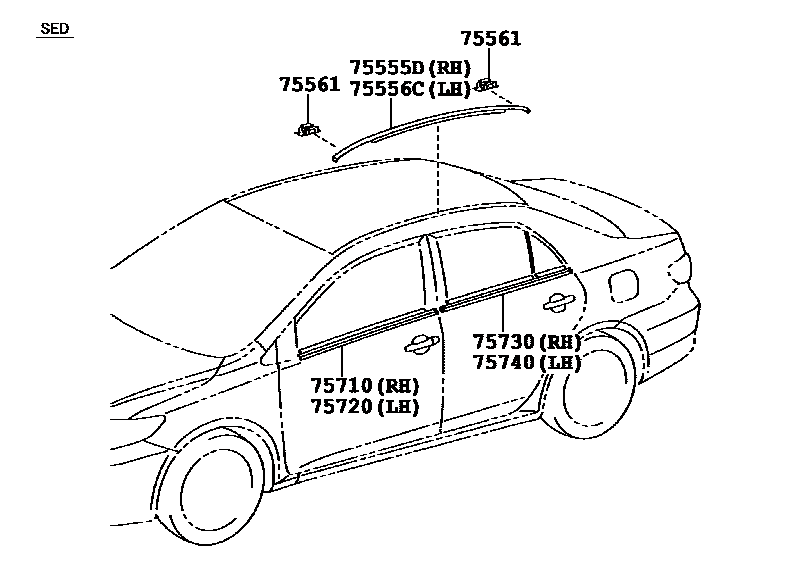 Outside Window Seals Weatherstrip for Toyota Corolla Fielder AXIO