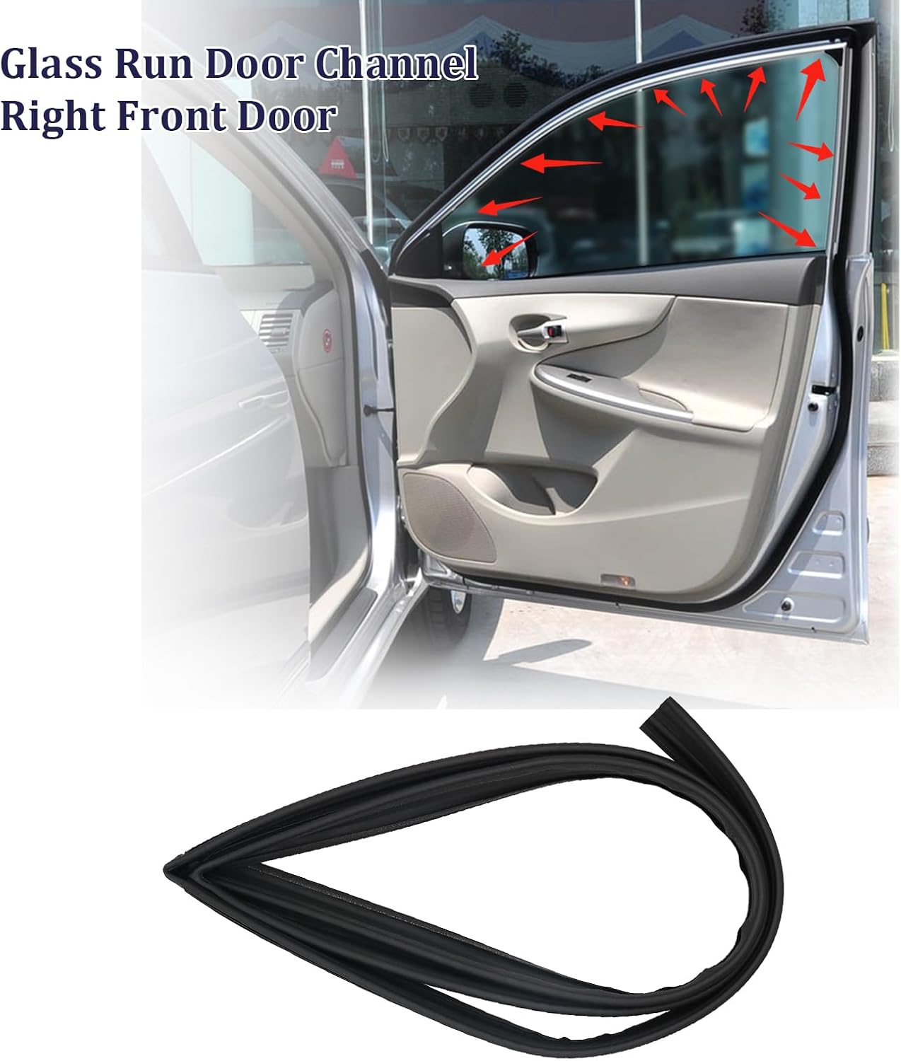 Door Glass Run Channel Weather Window Seal for Toyota LAND CRUISER LC200 GRJ200 2007-2016