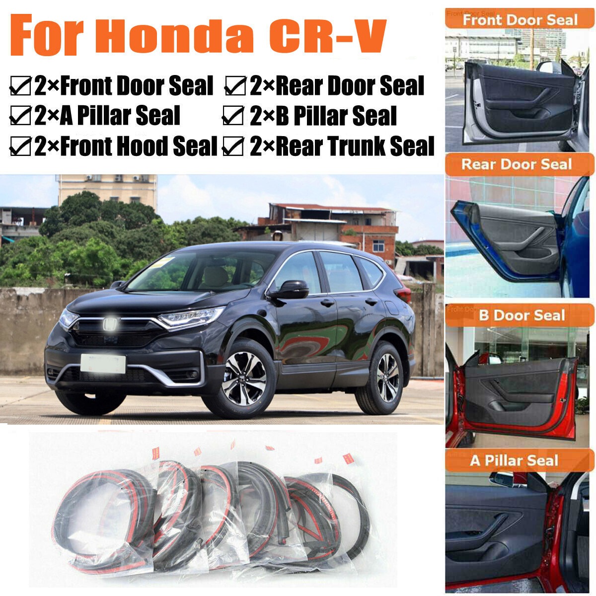 Rubber Seal Strips Set For Honda CRV