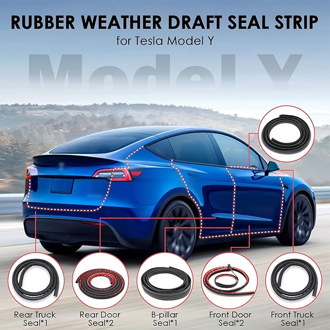 Soundproof Sealling Strips Compatible with Tesla Model Y