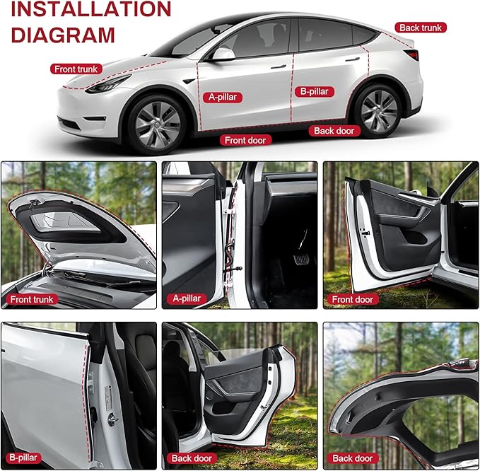 Soundproof Sealling Strips Compatible with Tesla Model Y
