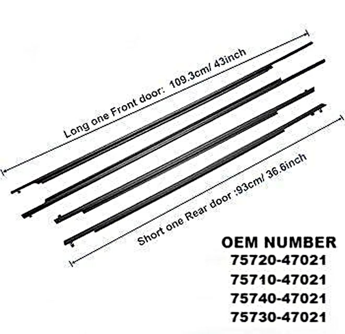 車のドアウェザーストリップ トヨタ プリウス 2012-2016