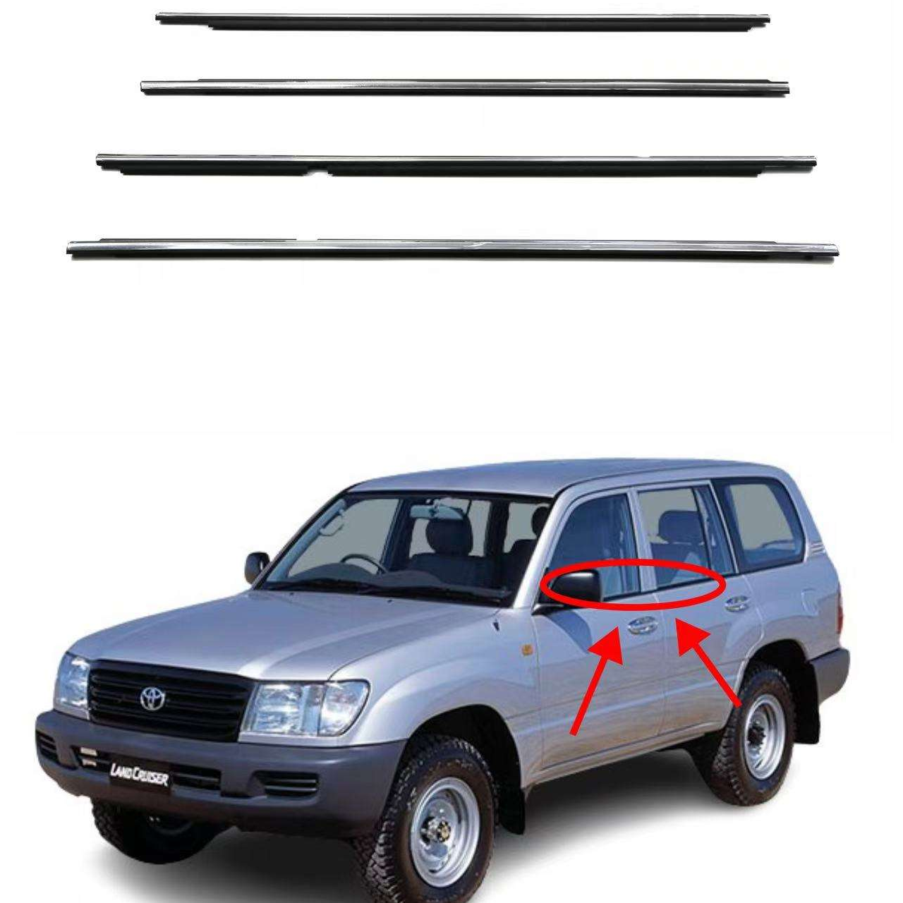 Car window Weatherstrip For Toyota Land Cruiser LC100 1998-2007