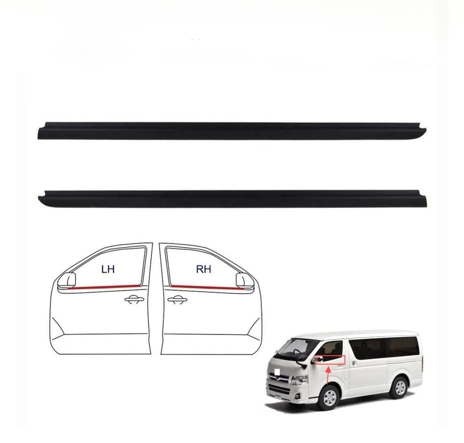Window Glass Rubber Weatherstrip Rubber for Toyota Hiace 2004-2014